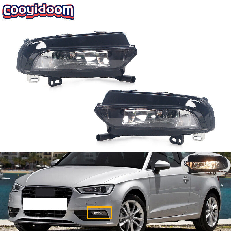 Applicable to 2012-16 for Audi A3 Sportback Hatchback front bumper fog lights with bulbs (left + right -)