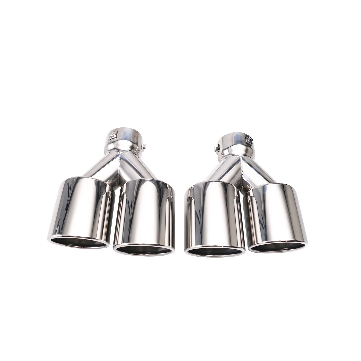 3'' ID 4''OD Universal Dual Exhaust Tip Edge Tips Double Wall Tip Sliver