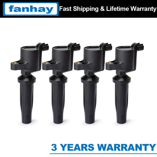 Set of 4 4M5G-12A366-BC Iginition Coil for Ford Escape Ignition Hybrid for Mazda 3 6