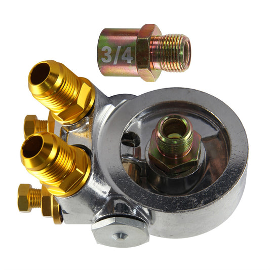 Aluminum AN10 Oil Filter Cooler Sandwich Plate Adapter Thermostat w/80 Deg 176 F