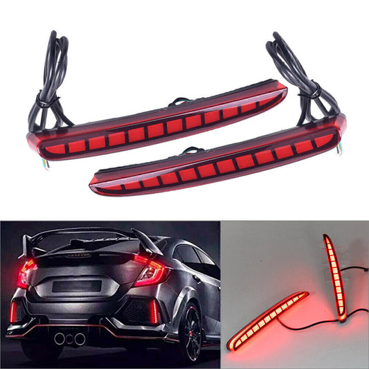 LED Brake Light Rear Bumper Reflector Driving Fog Lamp Fit for Honda for Civic Hatchback