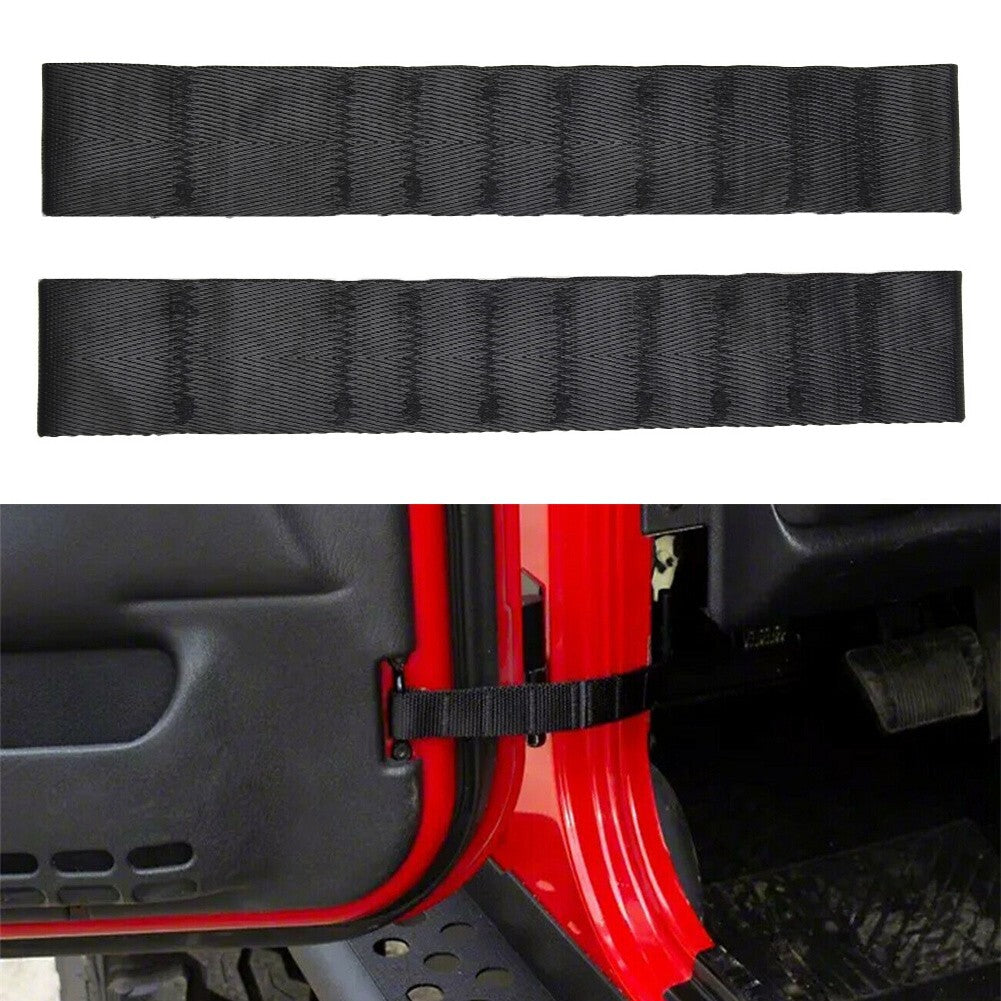 Truck door inspection belt for Jeep interior accessories, adjustable black