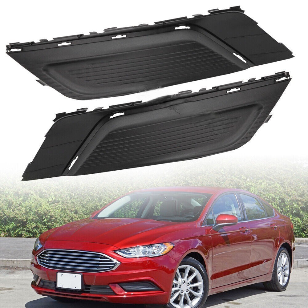 New left and right front fog light cover bezels for 2017-2018 for Ford Fusion.