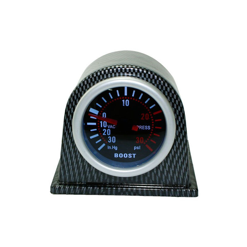 Car Turbo Boost Gauge Psi+Carbon Fiber Look Pod Pointer Display Meter 2in 52mm
