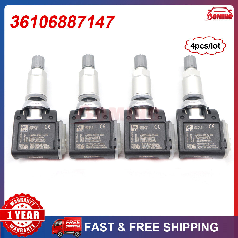 36106887147 new Tire Pressure Monitoring System (TPMS) Sensors (4-piece set) for BMW 5, 6, 7, X3, X4, X5