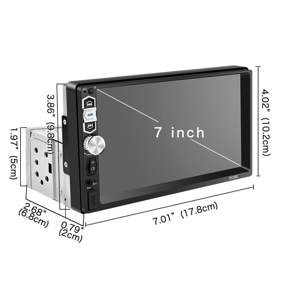 Car Stereo Radio 7in Touch Screen For Carplay Bluetooth MP5 Player Head Units