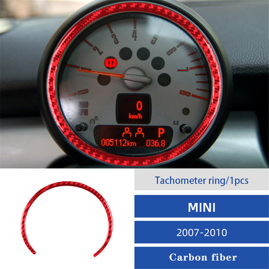 Red Carbon Fiber Speedometer Surround Trim for Mini Cooper 2007-2011