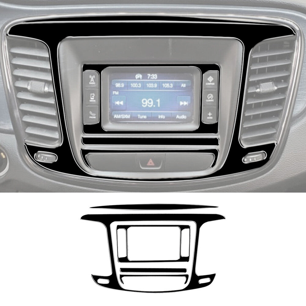 5Pcs Gloss Black Multimedia Console Panel Cover Trim for Chrysler 200 2015-2017