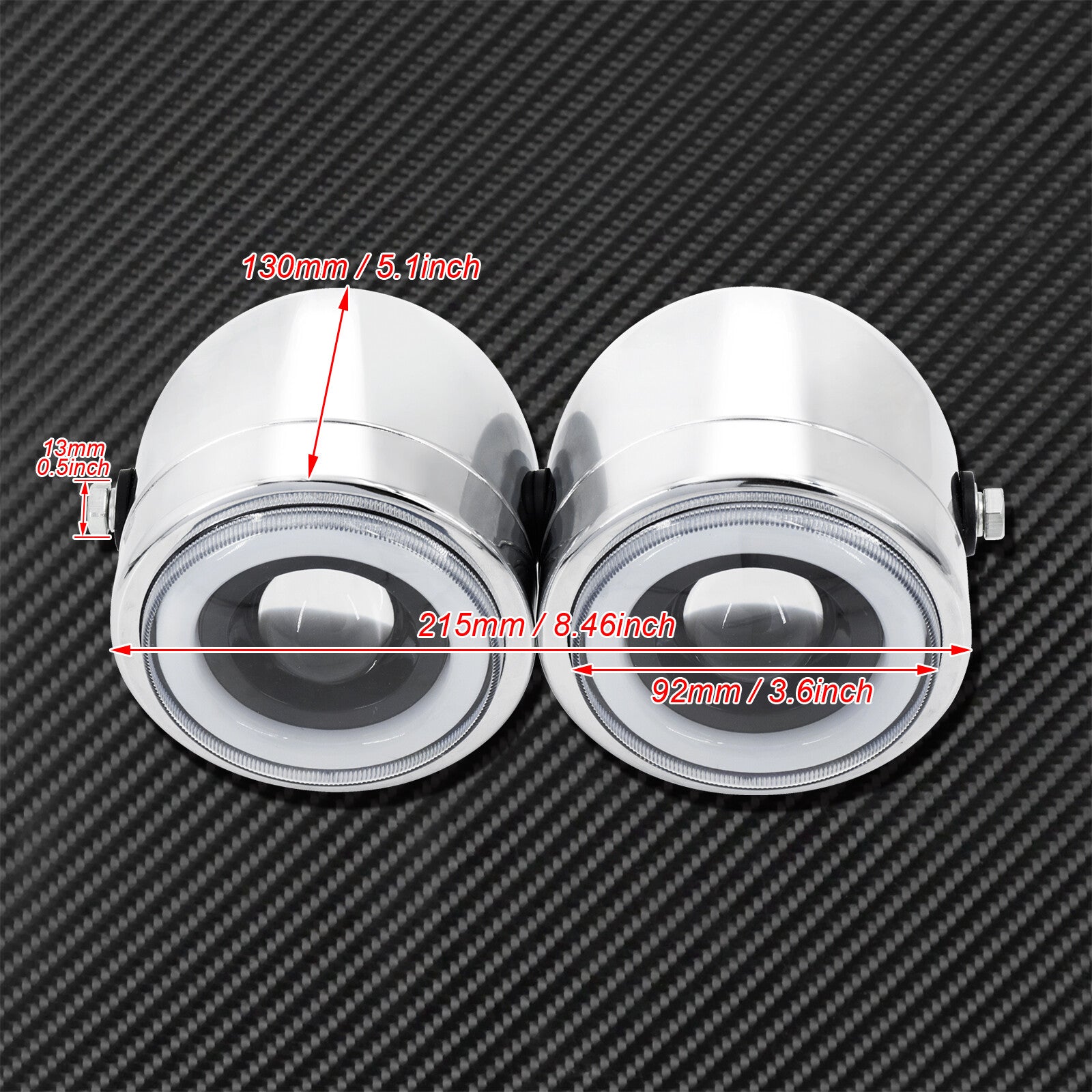Universal Twin Headlight Double Dual Lamp Chrome Fit for Harley XL883 Bobber