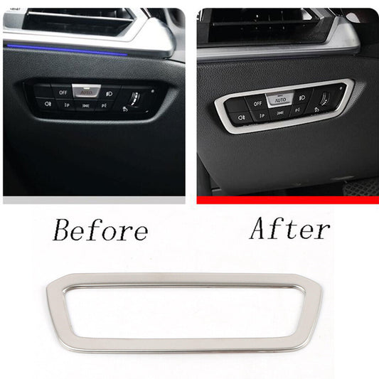 For 2019-20 for BMW 3Series G20 G28 Silver Headlight Switch Button Frame Inner Cover