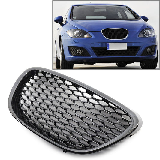 Front Bumper Center Grille Grill Fit for SEAT LEON MK2 1P1 2006-2009 Black ABS