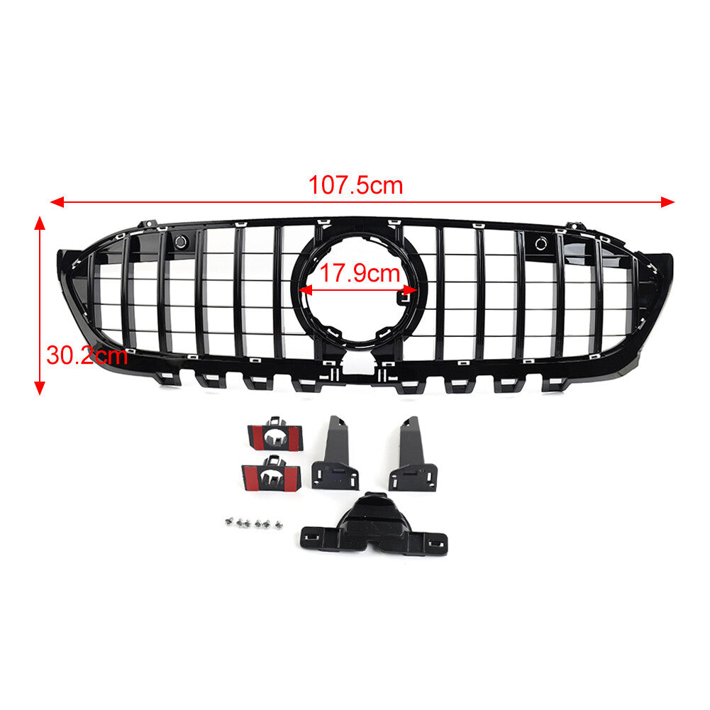 GTR Style Front Bumper Hood Radiator Grille for Benz A Class 2019-2023