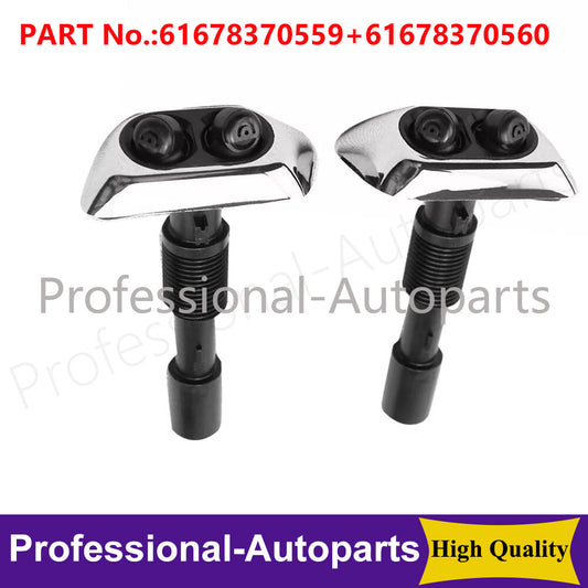 1 pair of left and right headlights, washing machine nozzle spray caps, chrome alloy, suitable for BMW E38 740i 750iL