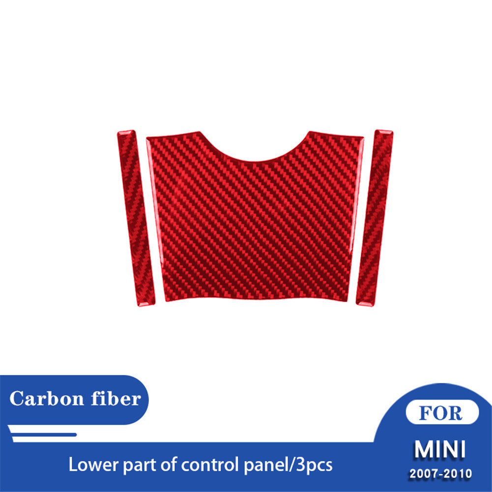 Red Carbon Fiber Center Console Panel Lower Trim for MINI Cooper 2007-11