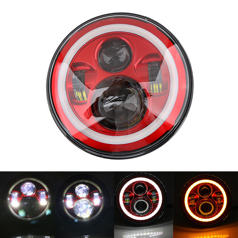 7-inch round LED headlights with a Hi-Lo halo effect for Jeep 97 - 2017 for Wrangler JK LJ TJ