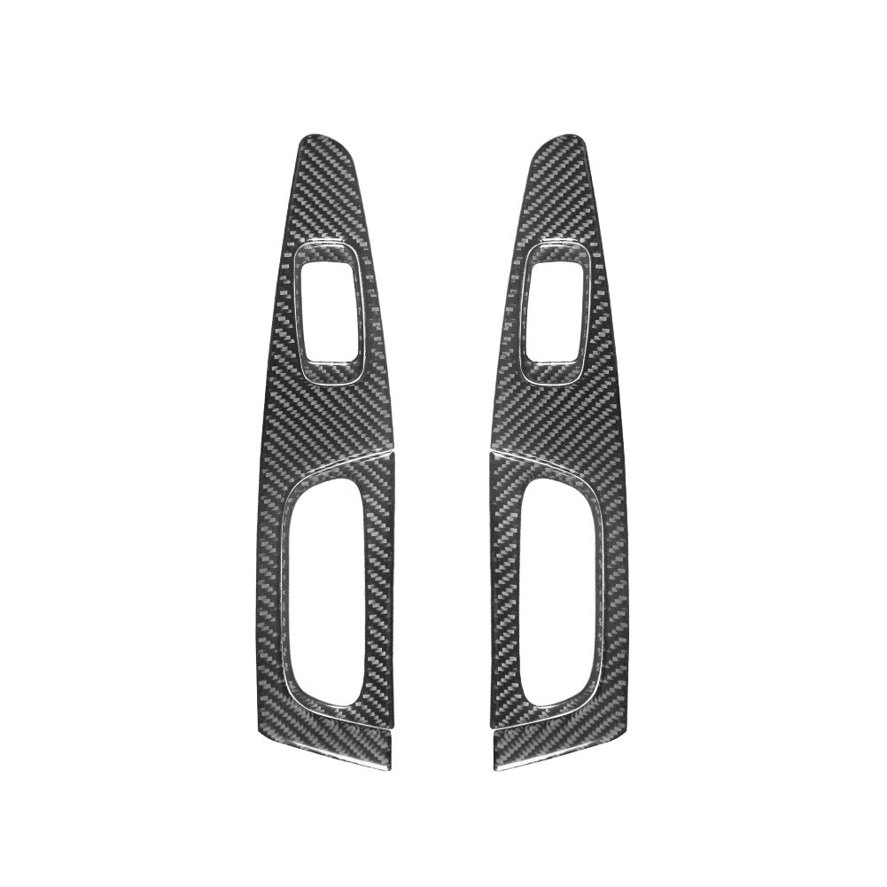 6Pcs Rear Door Window Button Trim Cover Carbon Fiber for Toyota Tacoma 2012-2015