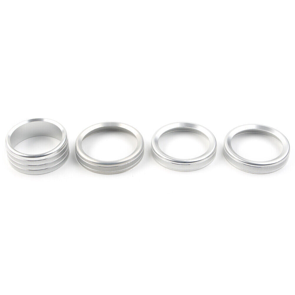 for Jeep for Wrangler 18-20 Silver Air Conditioner Audio Switch Knob Ring Cover Trim