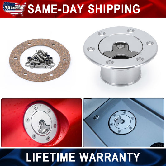 Billet Aluminum Aircraft Style Hotrod Ratrod Gas Fuel Filler Cap Flush Mount PQY