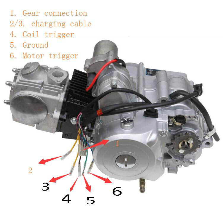 125cc Semi Auto Engine Motor 3+1 Reverse For 110cc 90cc ATV Quad Go kart Buggy