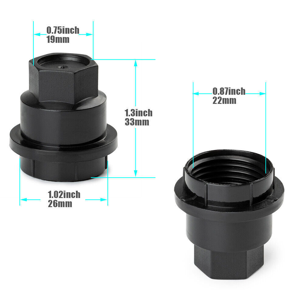 20PC 15661036 Black Lug NUT Covers Cap for Chevrolet S10 Blazer for GMC Jimmy Sonoma