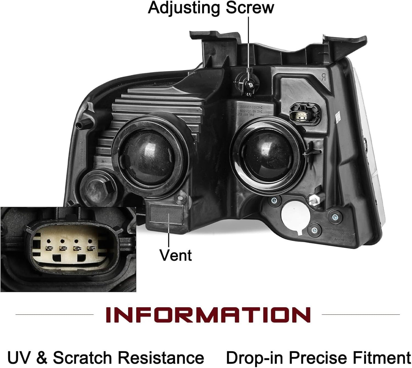 Chrome Projector Headlight Assy For 2015-2017 for Ford Expedition Left Driver Side