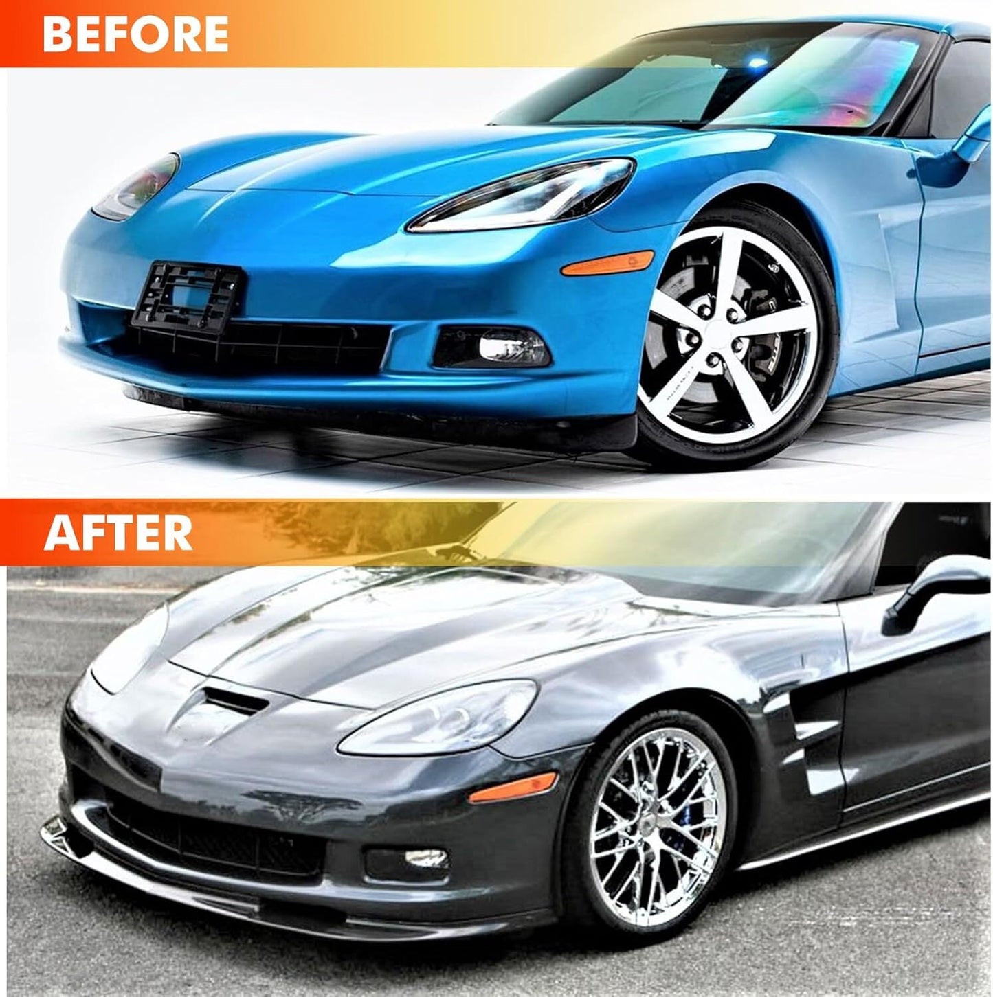 Matte Black Front Bumper Lower Lip Splitter for 2005-2013 Chevyt for Corvette C6 Z06