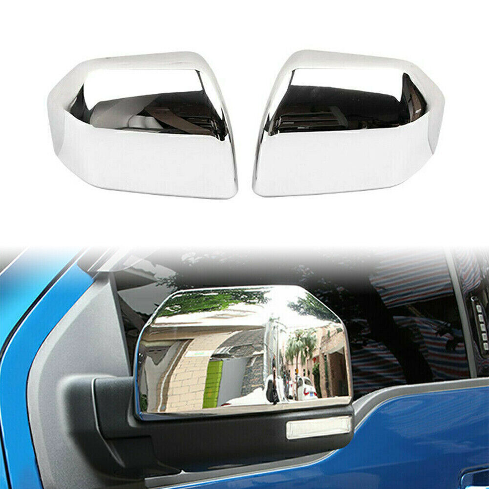 Rear View Mirror Cap Cover Trim ABS for Ford F150 F-150 2015-2019 16 2pcs Chrome