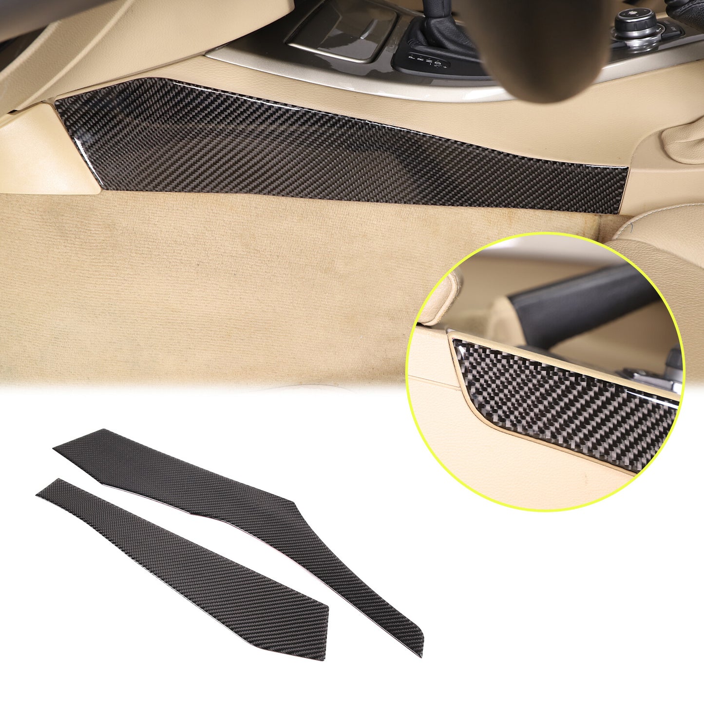 Carbon fiber central air outlet pulley switch sticker for Toyota Tacoma 2011 - 15