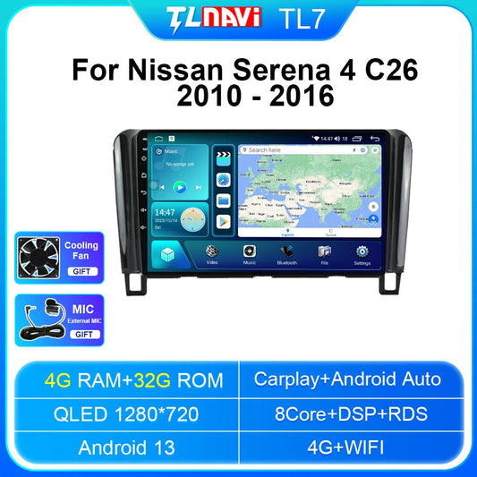 for Nissan Serena 4 C26 2010-2016 CarPlay Car Radio GPS Multimedia Player Screen