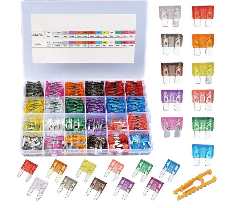 250PCS 2A-40Amp Blade Fuse Kit Assortment Auto Car Truck Motorcycle Fuses Kit