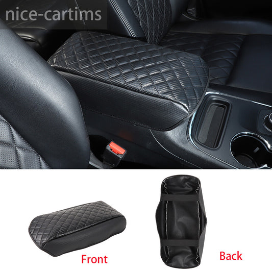 Carbon Armrest Box Cushion Cover Leather Case for Jeep Grand Cherokee 2011-2020