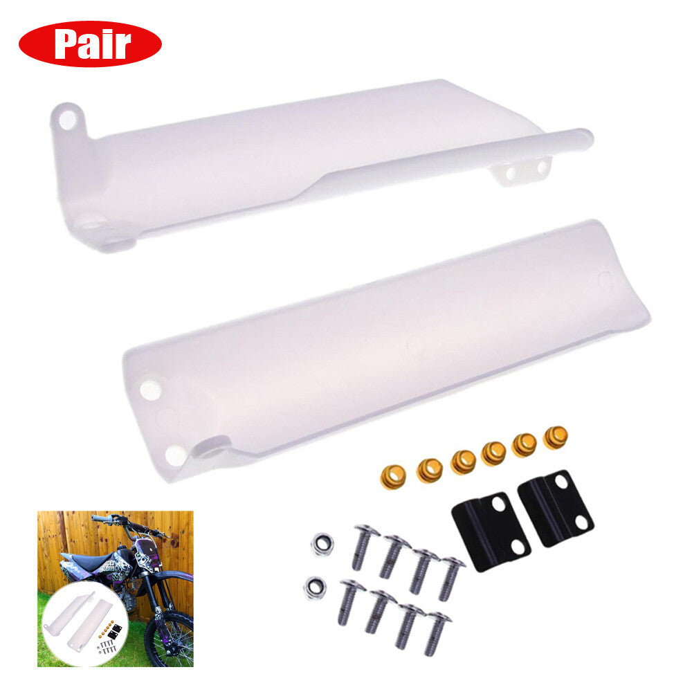 A pair of 270mm front fork guards and fender covers suitable for 125cc, 140cc, and 160cc motorcycles and bicycles.