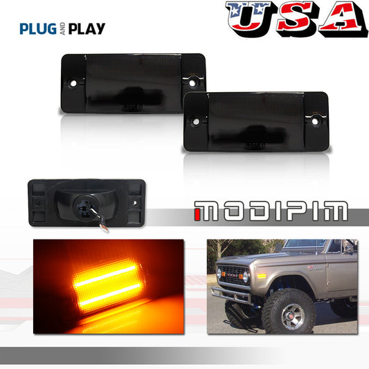 2-Piece Front Side Marker Lights for 70-72 for Ford for Mustang Pickup Trucks F-100 F-250 F350