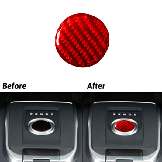 Red Carbon Fiber Shifter Knob Cover Trim for Land Rover Discovery Sport 2015-19
