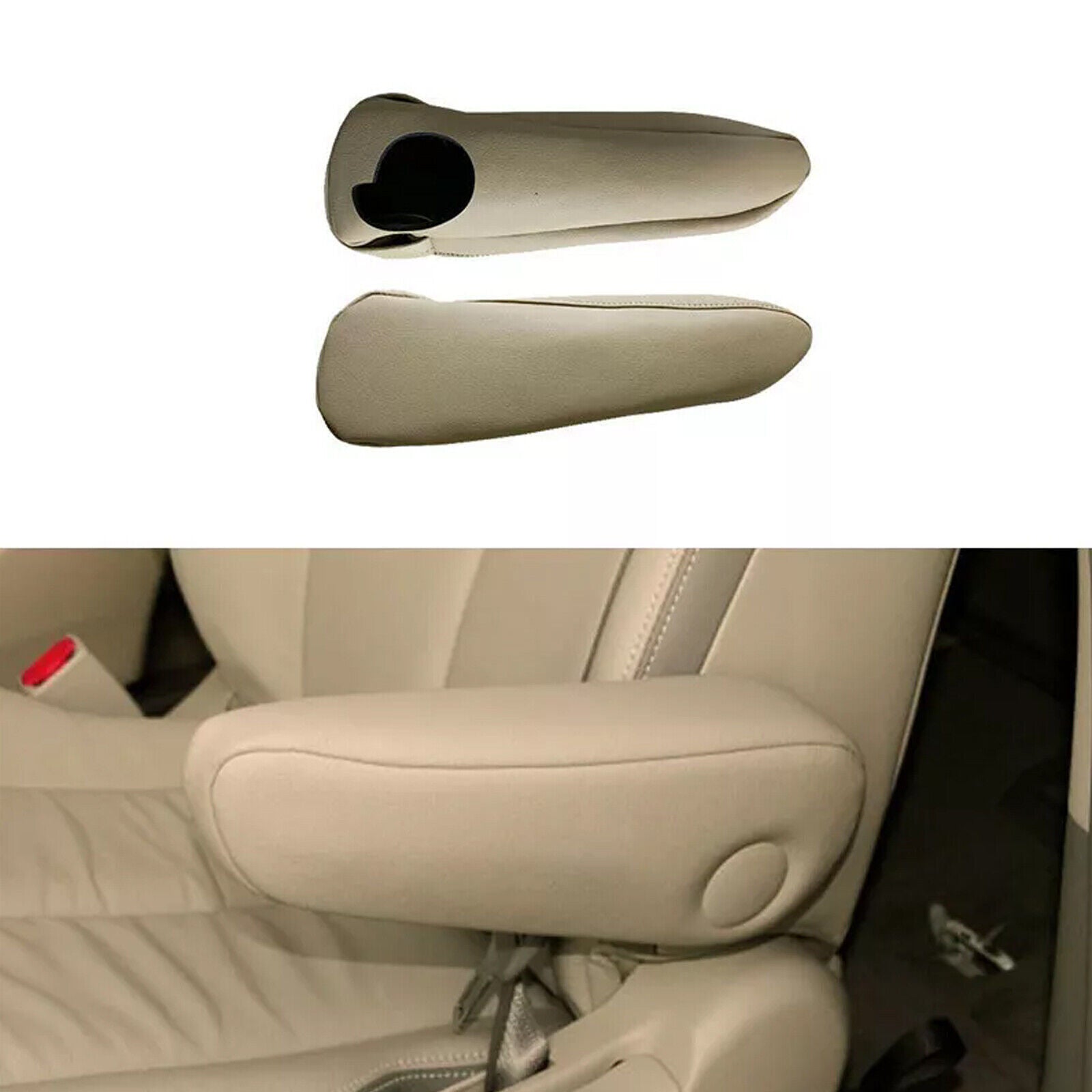 Pair for Toyota for sienna 2011-2018 Beige Leather Front for Seat Armrest Cover Case