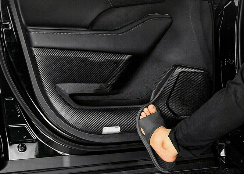 Carbon Fiber Leather Inner Door Anti-Kick Anti-Dirty for Toyota Highlander 20-23