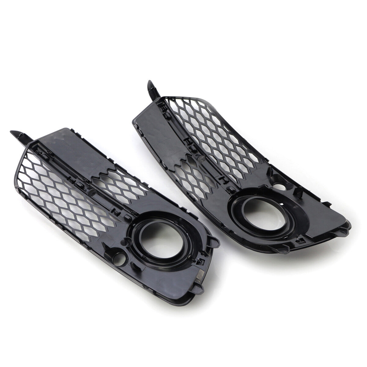 Two front bumper grille fog light cover trims for 2013-2017 for Audi Q5 Sport S Series.