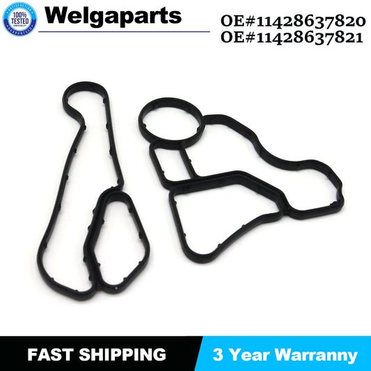 2PCS 11428637820 for BMW 11428637821 Oil Filter Cooler Housing Gasket Seal Kit