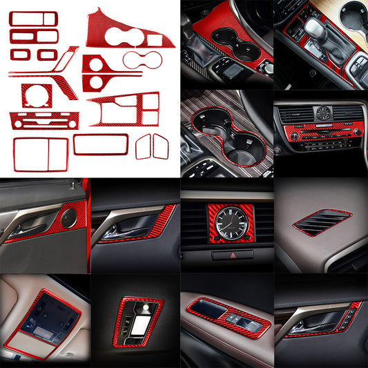 18PCS Red Carbon Interior Full Set Trim for Lexus RX300 270 200T 450H 2016-2019