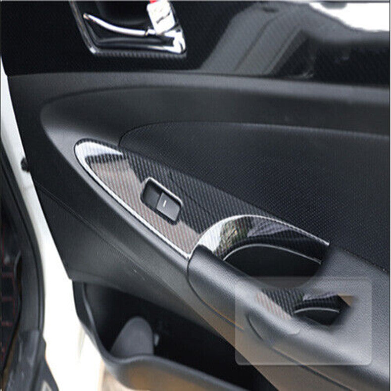 for Hyundai Sonata 2011-2014 Carbon Fiber Window Lift Panel Switch Cover Trim 4x