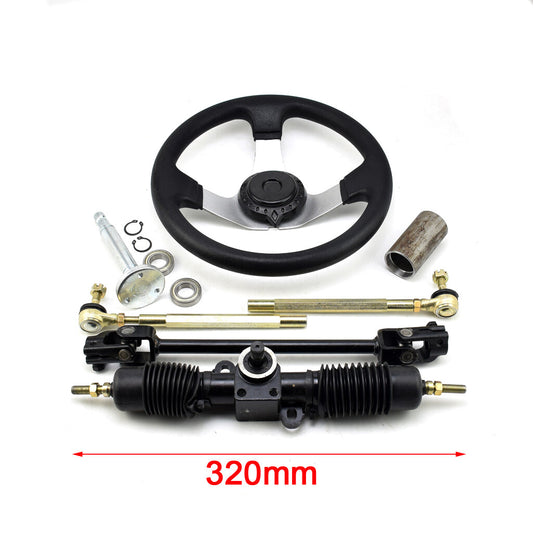 Go Kart Steering Wheel Steel Kit Gear Rack Pinion Shaft 420cm Steering Rack