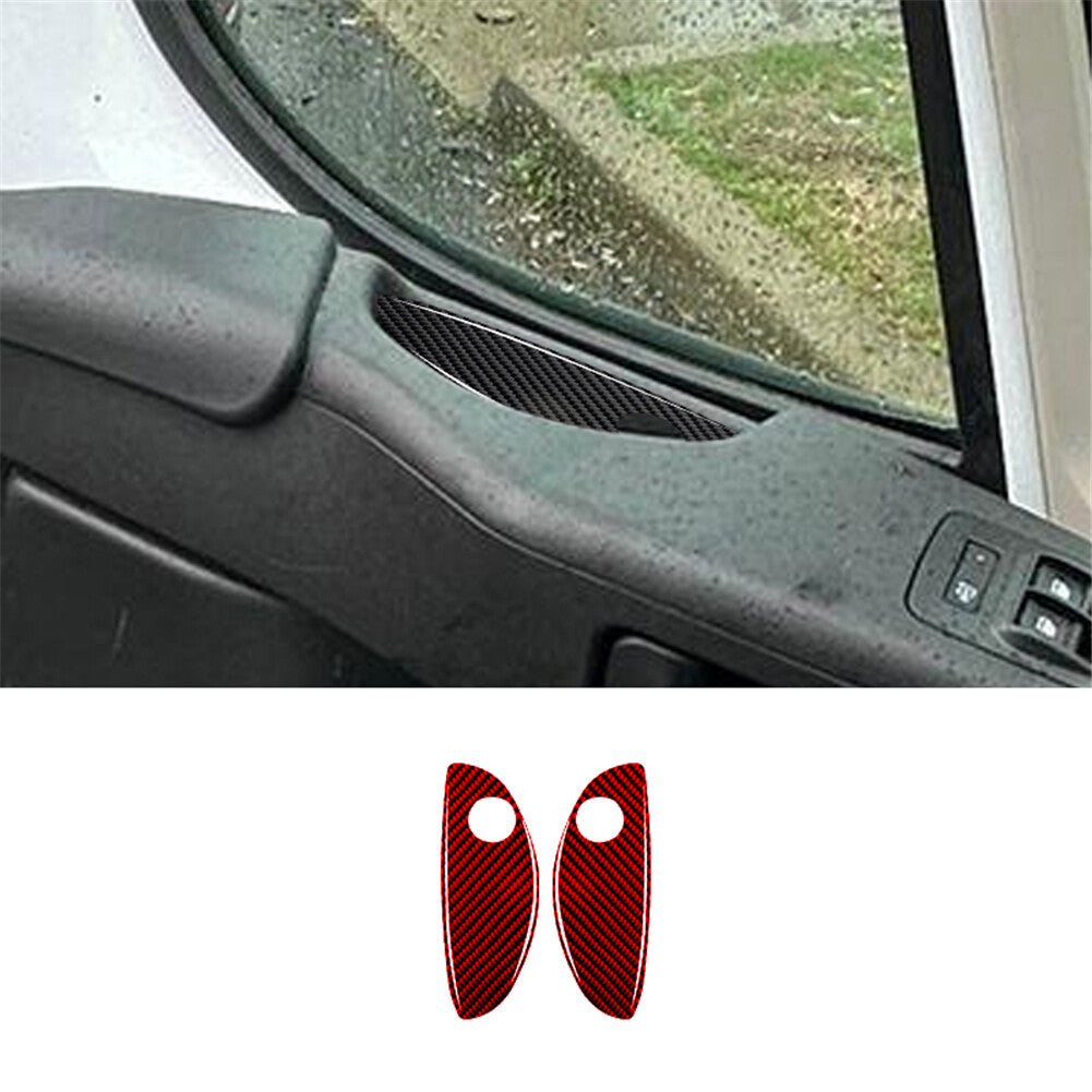 2X Red Carbon Fiber Interior Door Storage Cover Trim for RAM Promaster 2014-2021