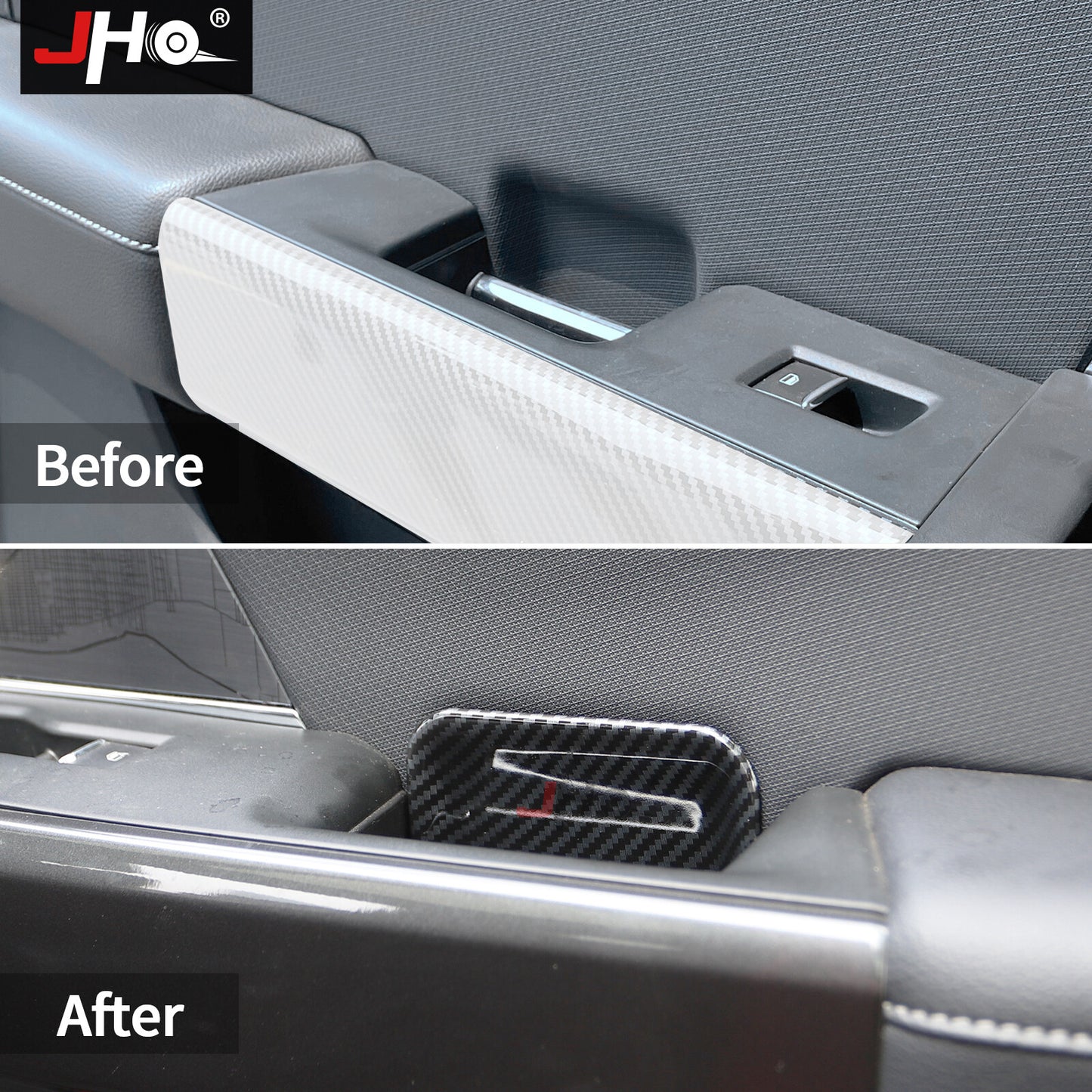 Front Rear Carbon Grain Inner Door Bowl Overlay Cover Trim For 2021 for Ford F150