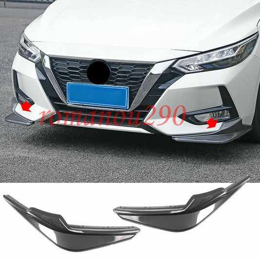 2X for Nissan Sentra 2020-2023 Gray Front Bumper Side Corner Guard Spoiler Trim