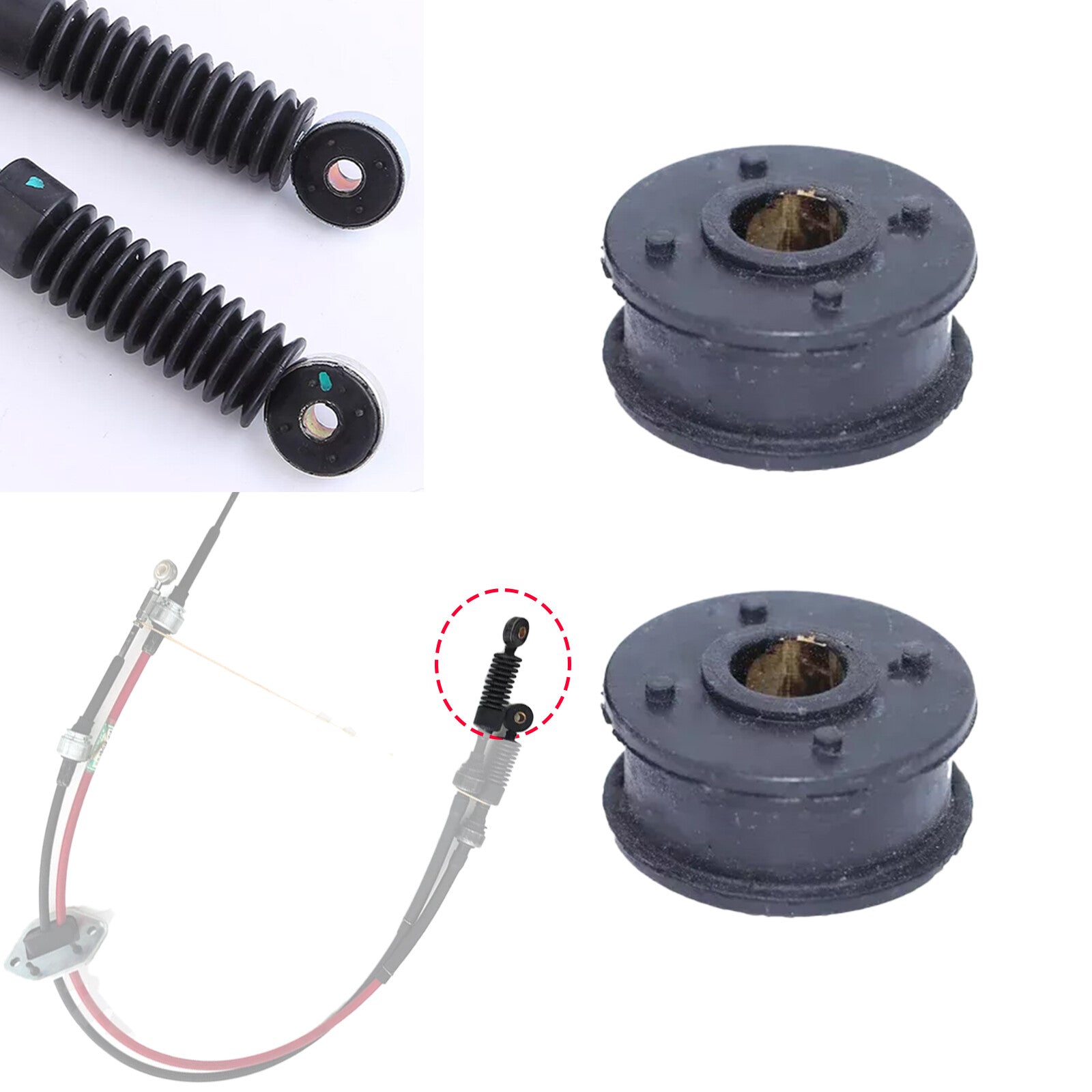 2pc Manual Gearbox Shifter Cables Linkage Bushing for Hyundai Excel 1994-2000