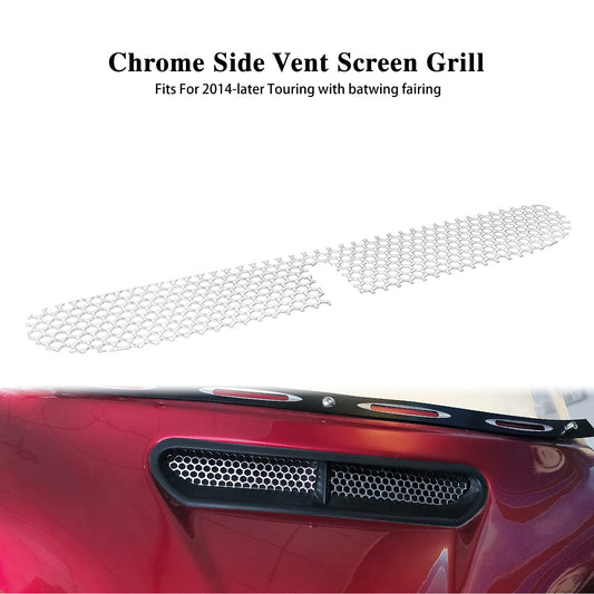 Chrome Honeycomb Mesh Fairing Vent Grill for Harley Electra Street Glide 14-2023