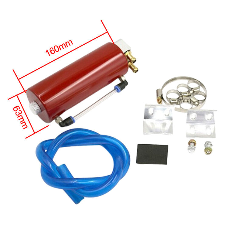 Oil Catch Tank Reservoir Breather Can Billet Aluminum High Capacity Engine Red