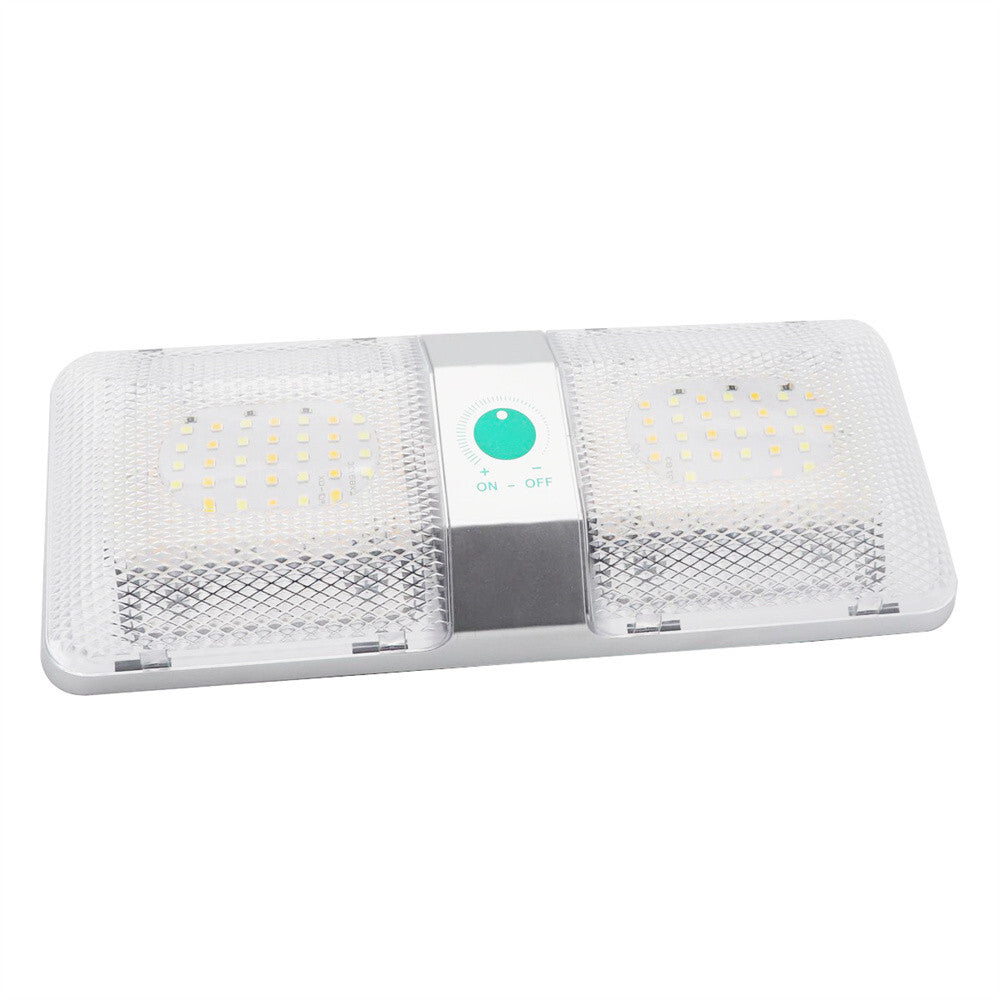 Car LED Ceiling Double Dome Light Interior Roof Reading Lighting Lamp For Truck