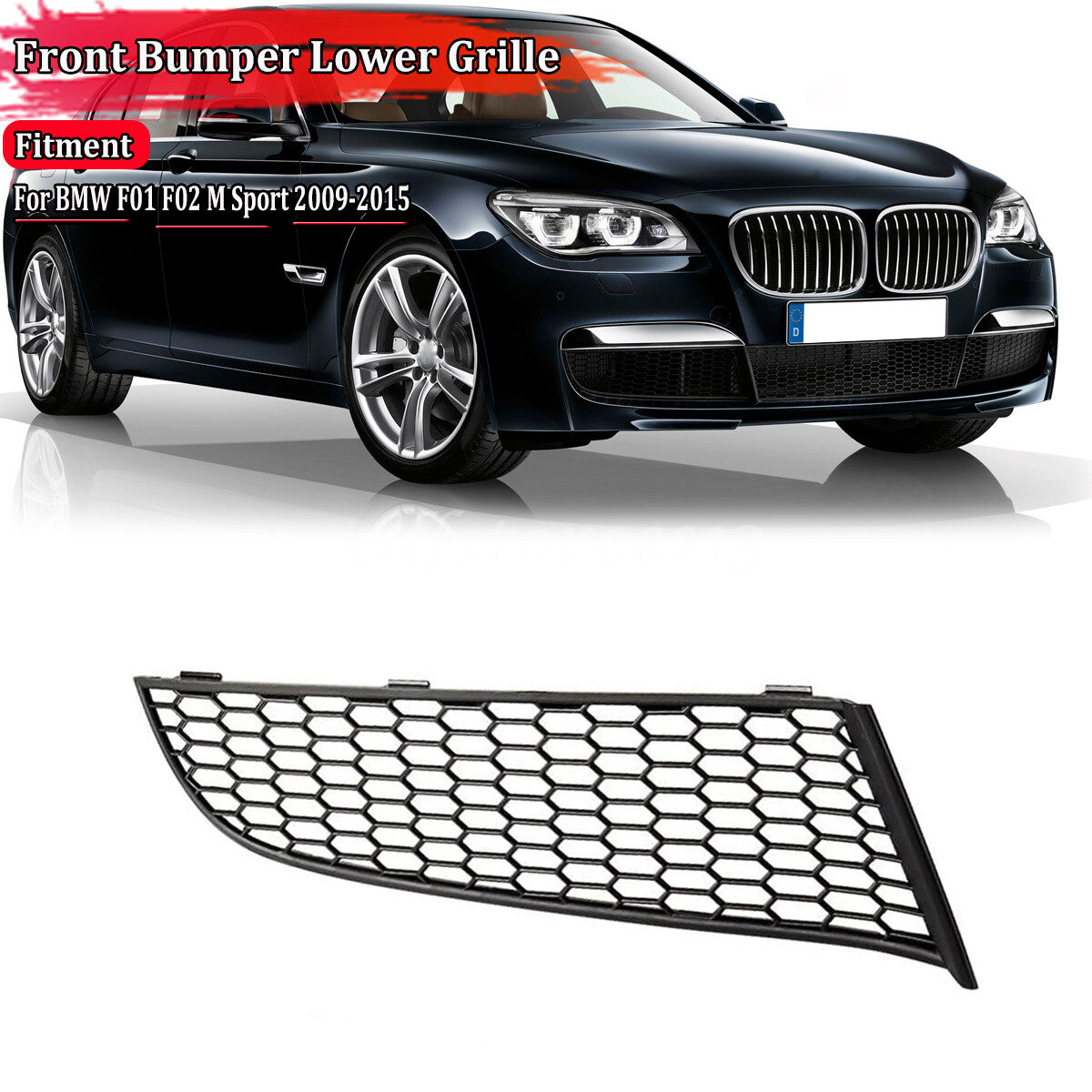 Front Right Bumper Lower Fog Light Grille Cover for BMW F01 F02 M Sport 2009-15