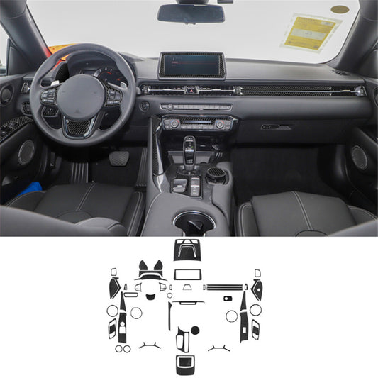 49Pcs Carbon Fiber Interior Full Kit Cover Trim for Toyota Supra A90 2019-2022